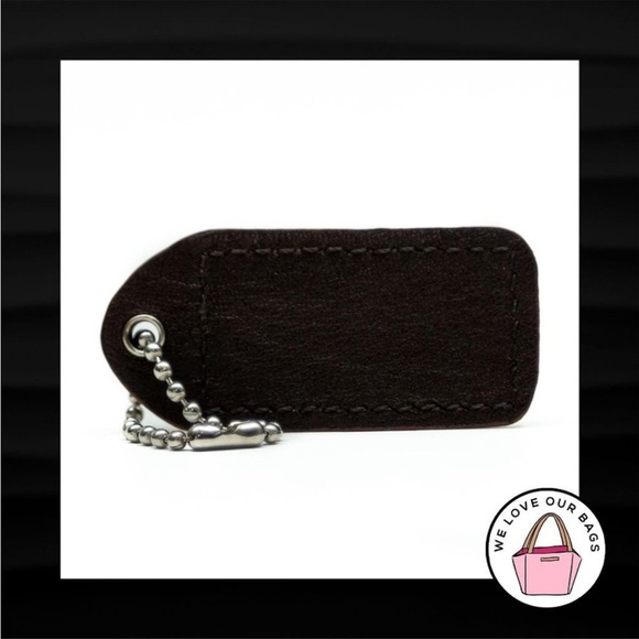 2" Medium COACH BROWN LEATHER KEY FOB BAG CHARM - Picture 2 of 2